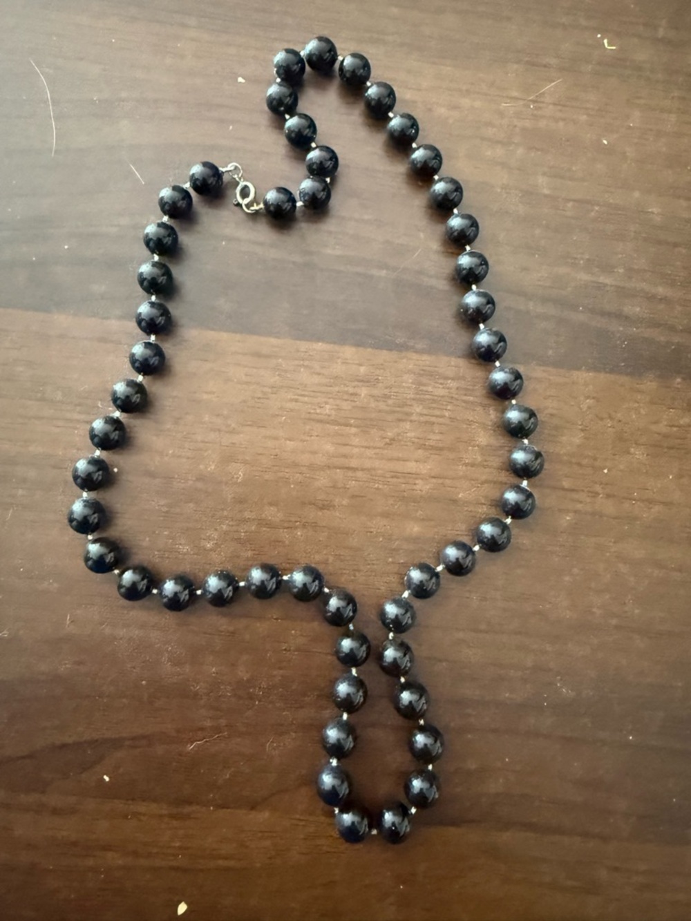 Black Beaded Pendant-Style Necklace for Women